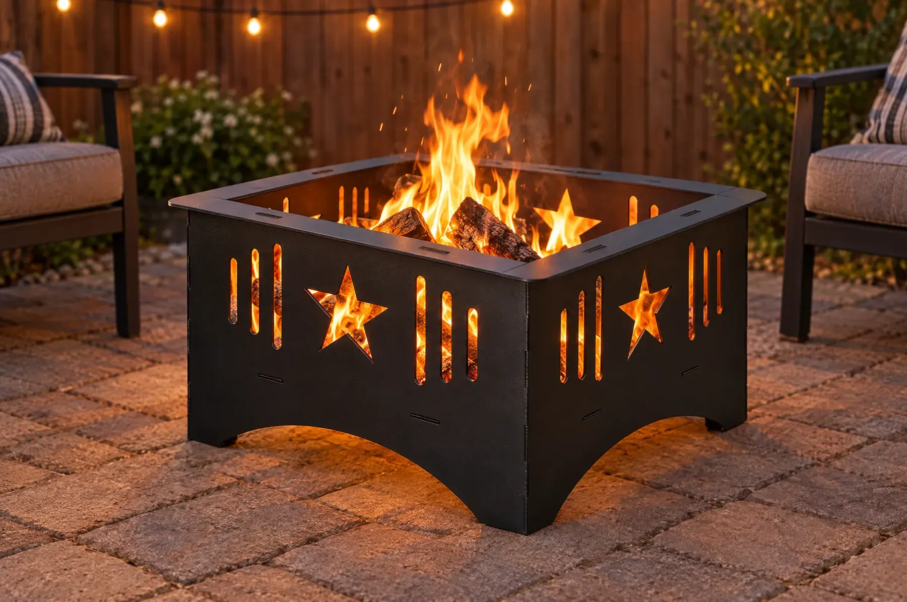 Concept image of the Lone Star Fire Pit, 24 in welded and finished, generated from the CAD design