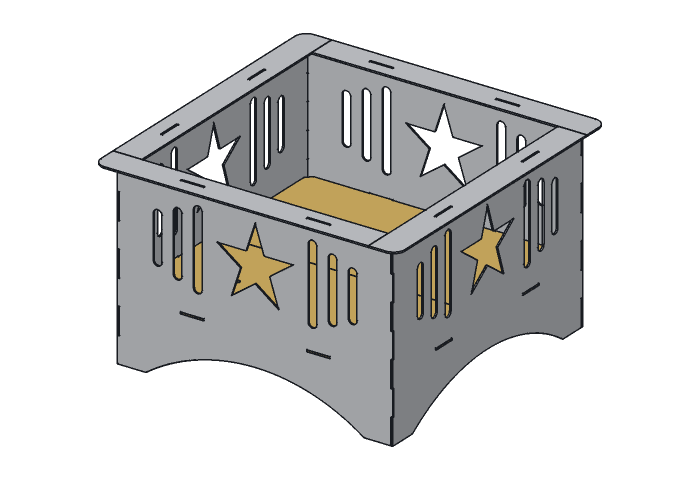 Floor half (FP24-02) highlighted in the assembled Lone Star Fire Pit, 24 in