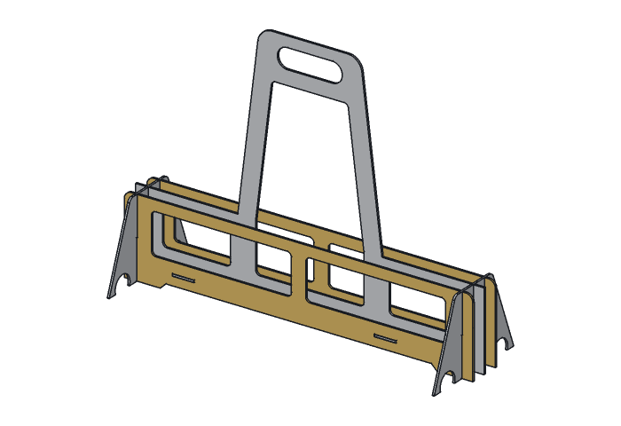 Side frame (KC22-02) highlighted in the assembled Camp Kit Caddy, 22 in