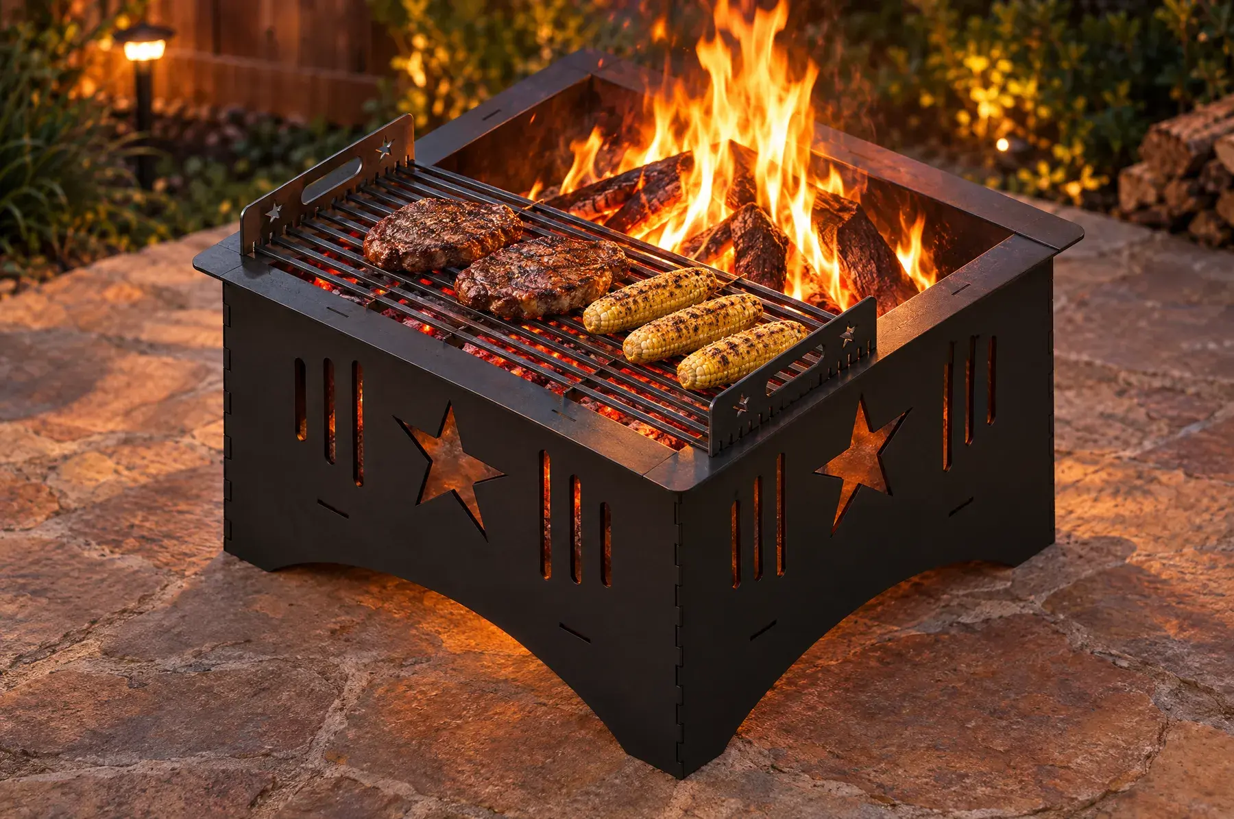 Concept image of the Lone Star Cooking Grate for FP30 welded and finished, generated from the CAD design