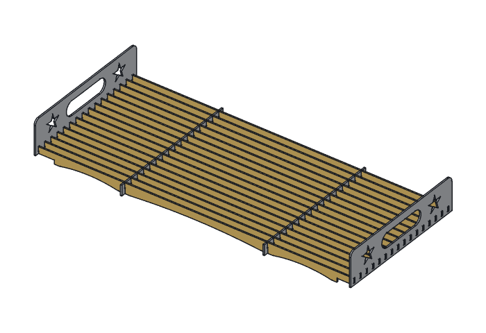 Grate bar (CG30-01) highlighted in the assembled Lone Star Cooking Grate for FP30