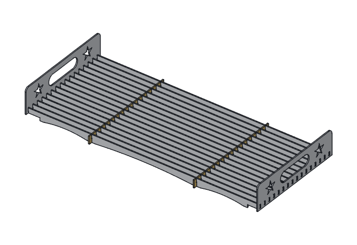 Cross tie (CG30-02) highlighted in the assembled Lone Star Cooking Grate for FP30