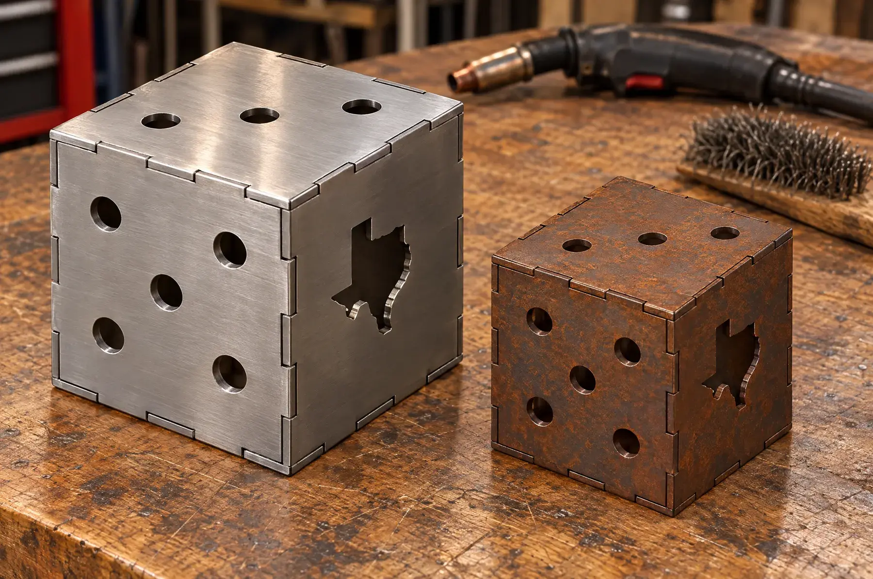 Concept image of the Texas Steel Die, 6 in welded and finished, generated from the CAD design