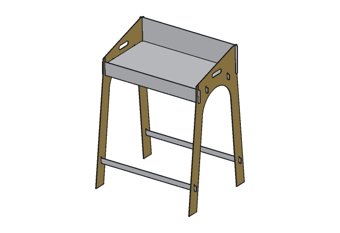Trestle (DT24-01) highlighted in the assembled Camp Dutch Oven Table, 24 in