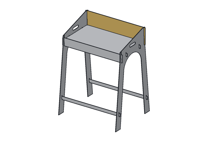 Back windscreen (DT24-02) highlighted in the assembled Camp Dutch Oven Table, 24 in