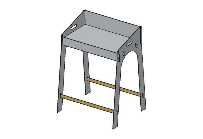 Rib (DT24-04) highlighted in the assembled Camp Dutch Oven Table, 24 in