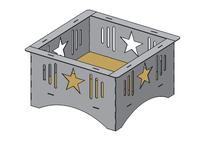 Floor half (FP30-02) highlighted in the assembled Lone Star Fire Pit, 30 in