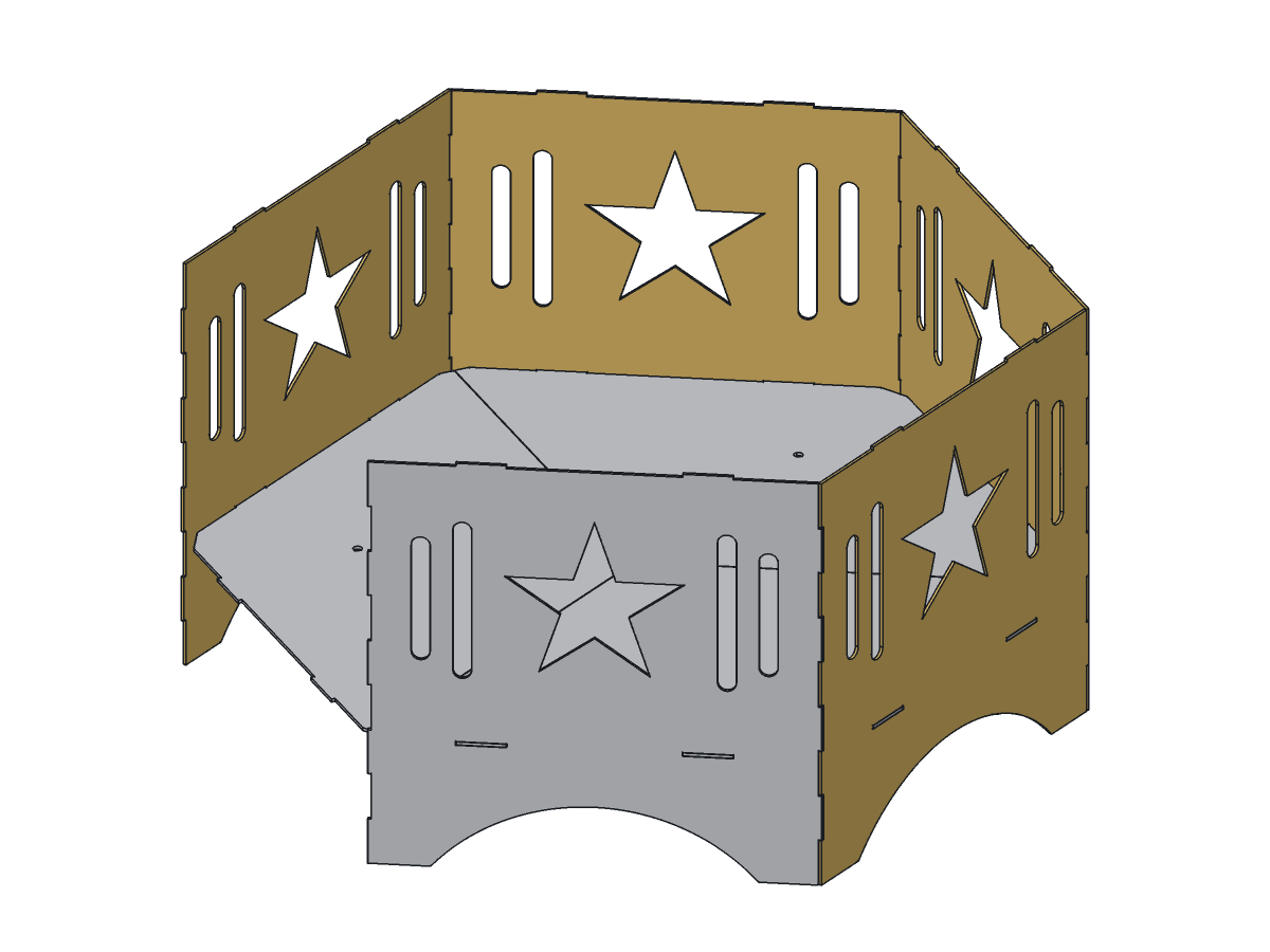 Lone Star Hex Fire Pit, 36 in, assembly step 3