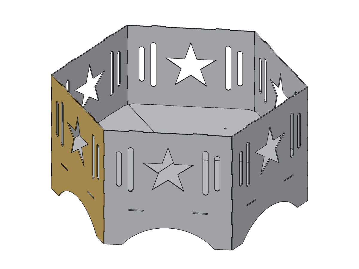 Lone Star Hex Fire Pit, 36 in, assembly step 4