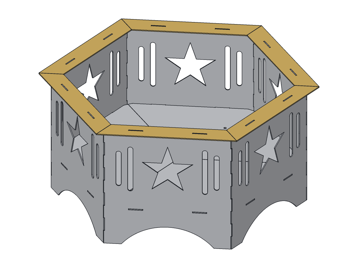 Lone Star Hex Fire Pit, 36 in, assembly step 5