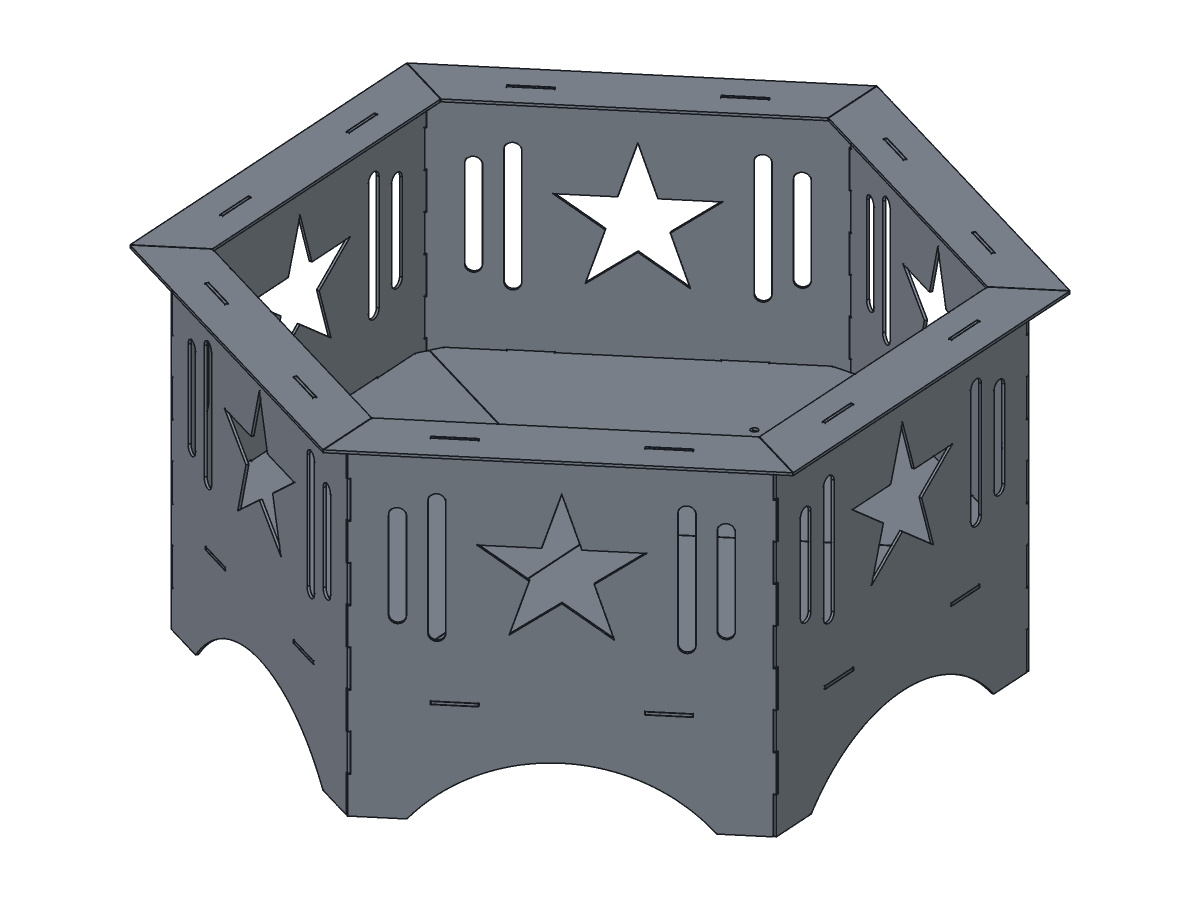 Lone Star Hex Fire Pit, 36 in, assembly step 6