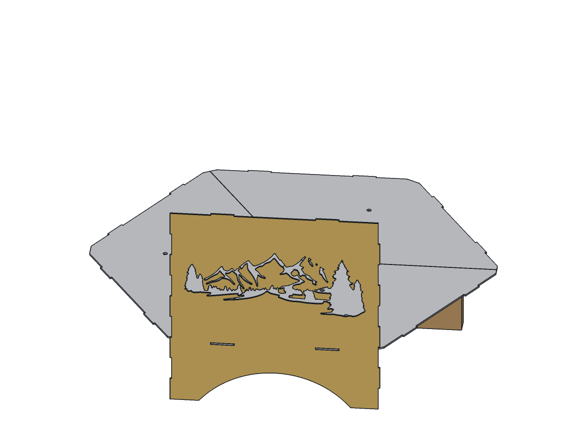 Mountain Hex Fire Pit, 36 in, assembly step 2