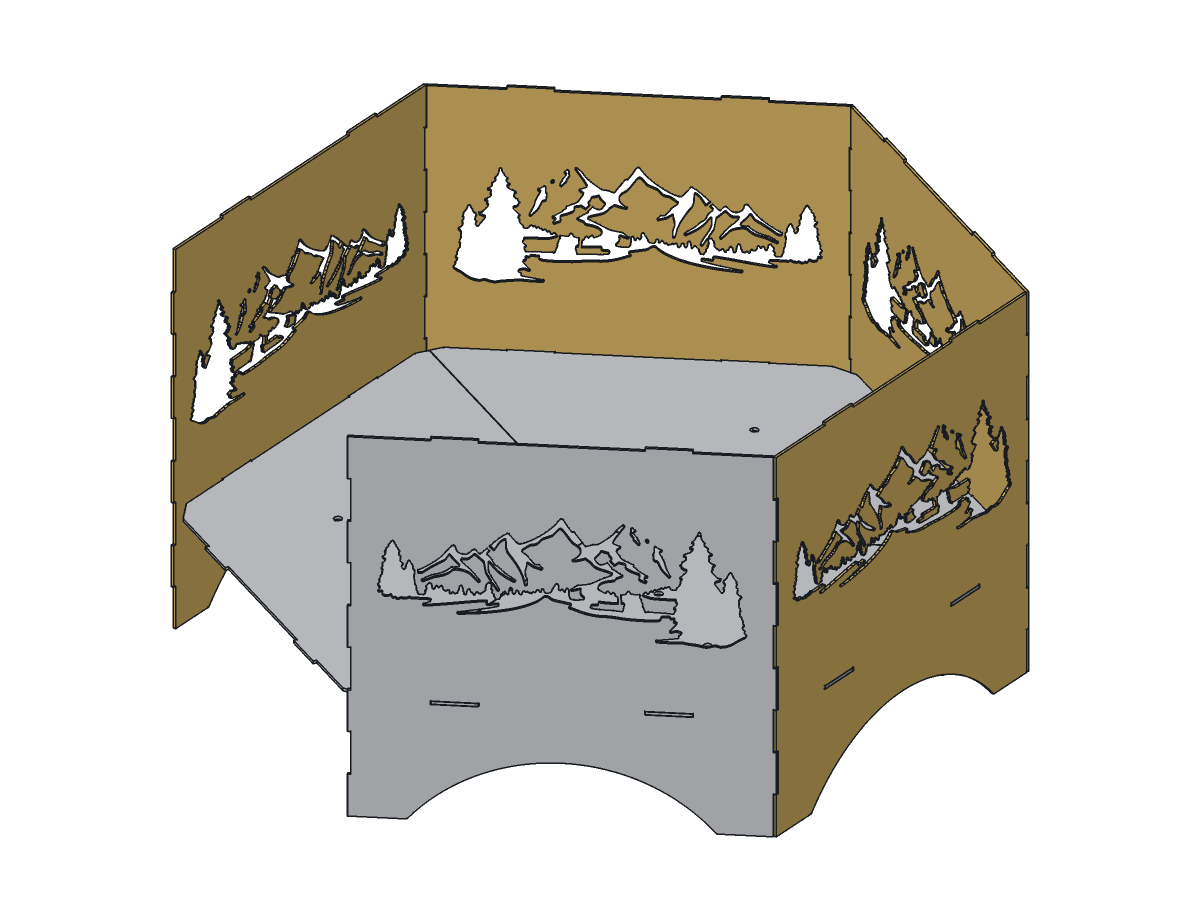 Mountain Hex Fire Pit, 36 in, assembly step 3