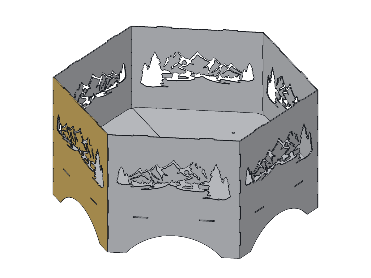 Mountain Hex Fire Pit, 36 in, assembly step 4