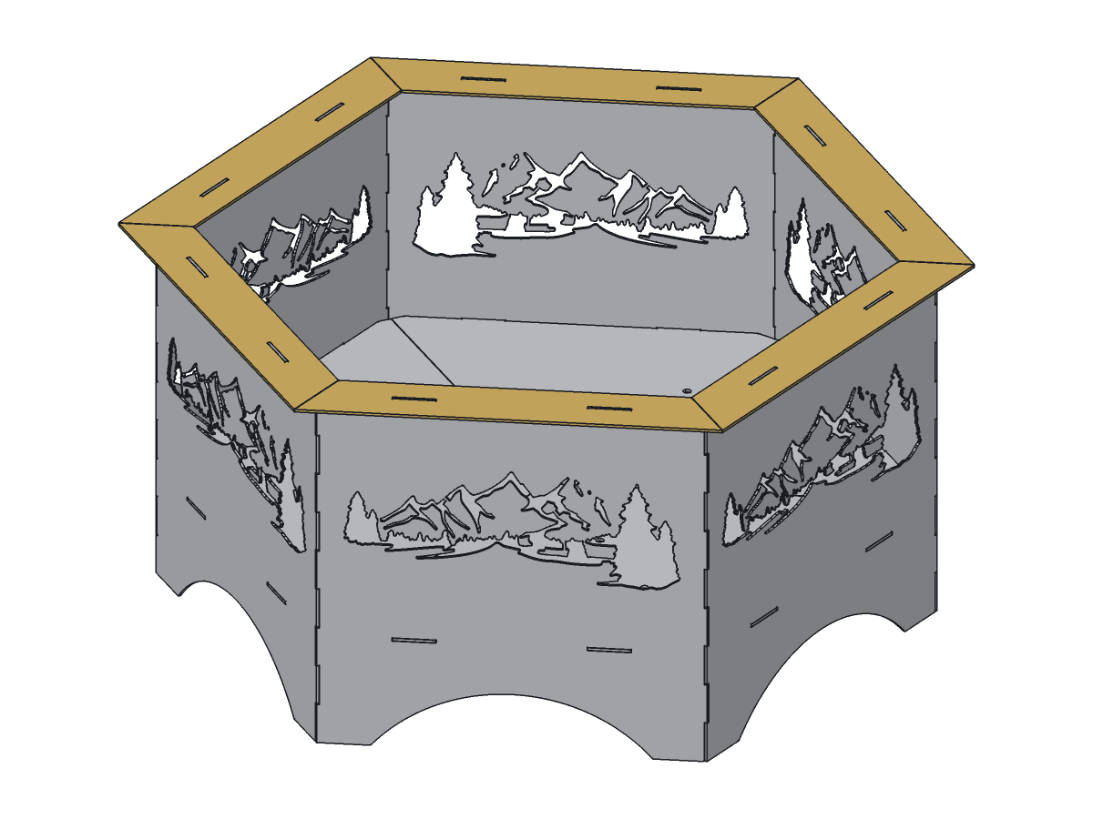 Mountain Hex Fire Pit, 36 in, assembly step 5