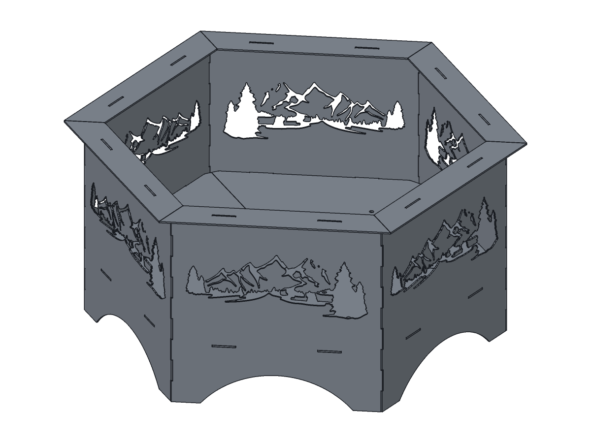Mountain Hex Fire Pit, 36 in, assembly step 6