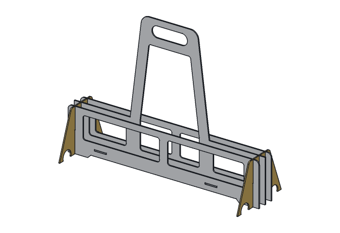 End foot (KC22-04) highlighted in the assembled Camp Kit Caddy, 22 in