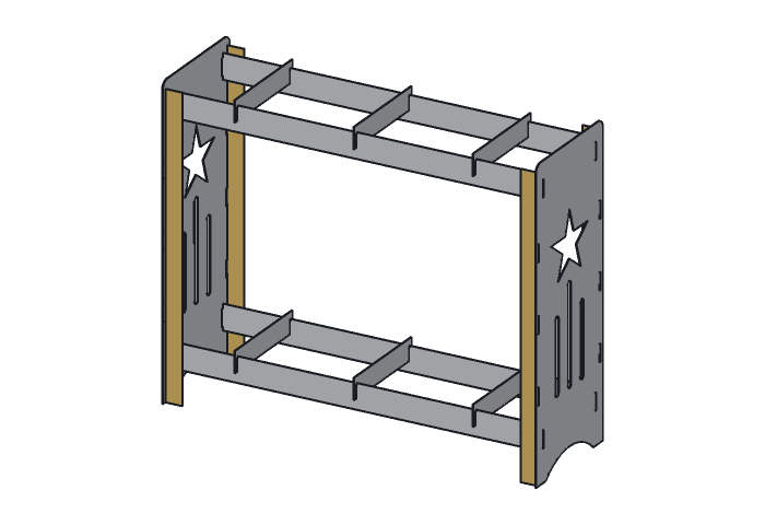 Post (LR44-02) highlighted in the assembled Lone Star Log Rack, 44 in