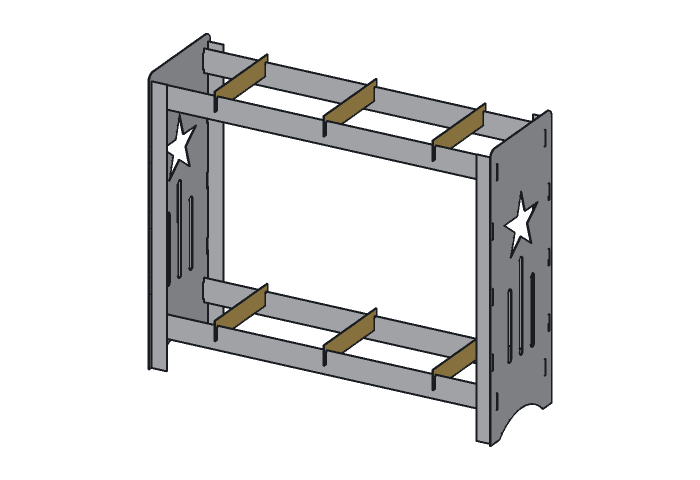 Cross tie (LR44-04) highlighted in the assembled Lone Star Log Rack, 44 in