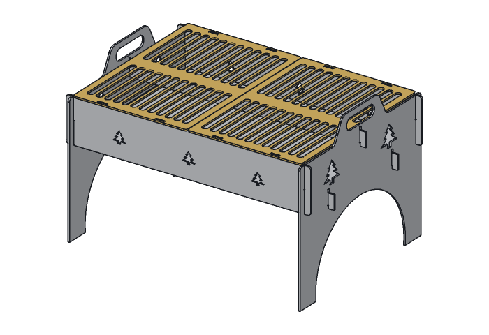 Grate (OF20M-05) highlighted in the assembled Mountain Overland Fire Pan, 20 in