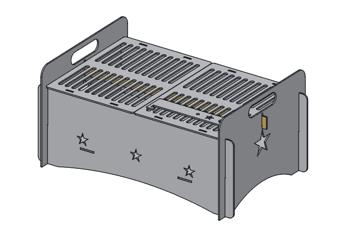 Center rib (PG20-04) highlighted in the assembled Lone Star Pack Grill, 20 in