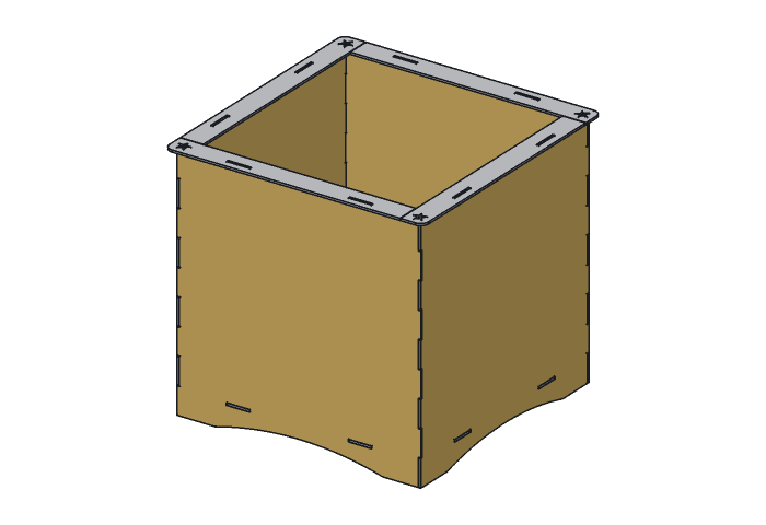 Wall (PL16-01) highlighted in the assembled Lone Star Cube Planter, 16 in