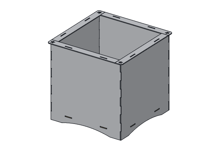 Floor (PL16-02) highlighted in the assembled Lone Star Cube Planter, 16 in