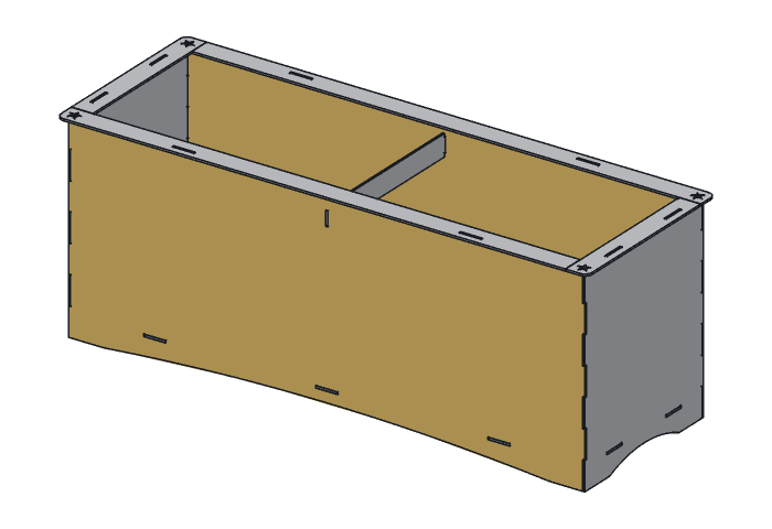 Long wall (PL36-01) highlighted in the assembled Lone Star Trough Planter, 36 in