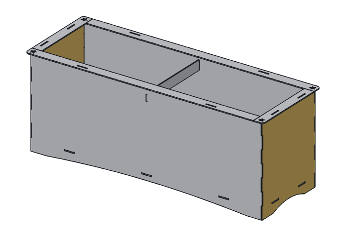 End wall (PL36-02) highlighted in the assembled Lone Star Trough Planter, 36 in
