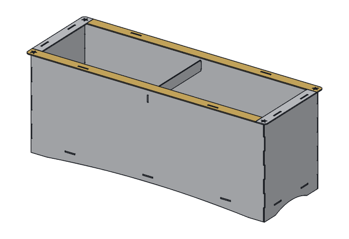 Long rim strip (PL36-04) highlighted in the assembled Lone Star Trough Planter, 36 in