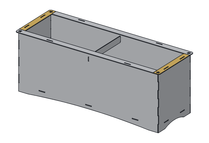 End rim strip (PL36-05) highlighted in the assembled Lone Star Trough Planter, 36 in