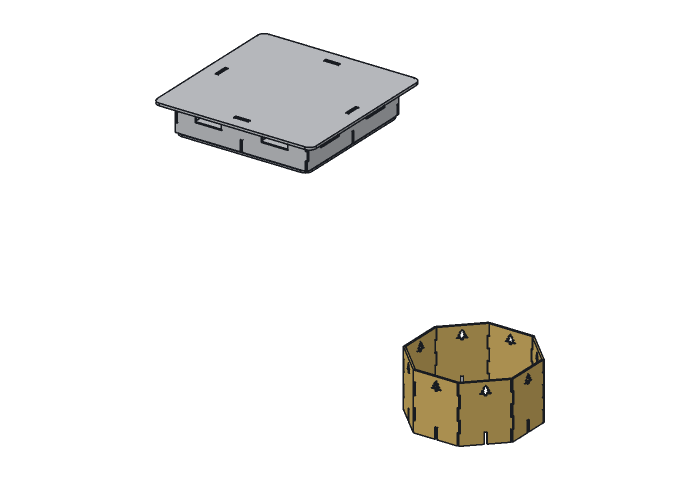 Skirt wall (RG12M-04) highlighted in the assembled Mountain Rocket Griddle and Pot Skirt, 12 in