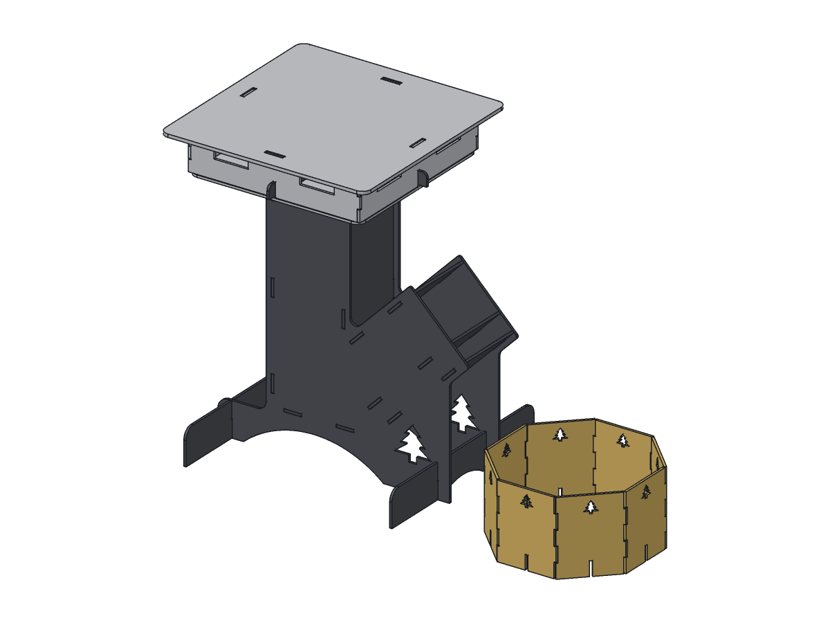 Mountain Rocket Griddle and Pot Skirt, 12 in, assembly step 3