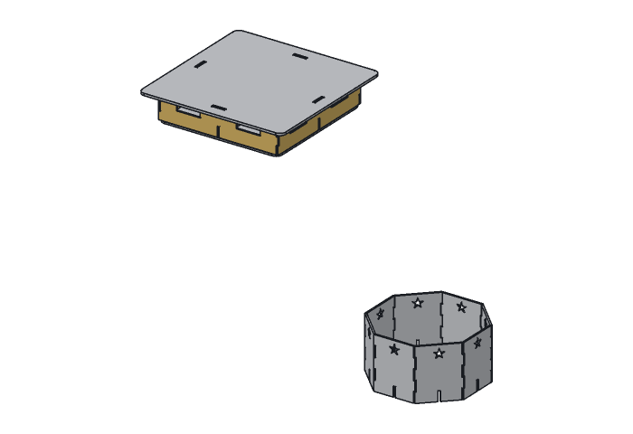 Griddle wall (RG12-02) highlighted in the assembled Lone Star Rocket Griddle and Pot Skirt, 12 in