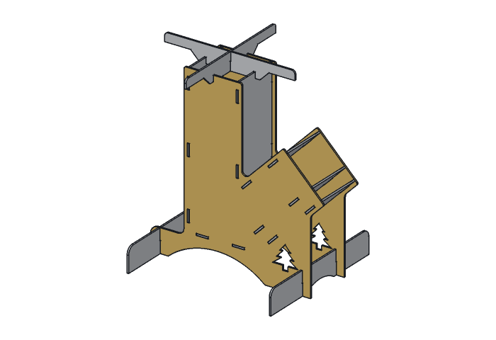 Side plate (RS4M-01) highlighted in the assembled Mountain Rocket Stove, 4 in
