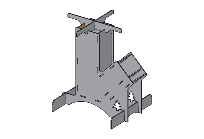 Riser back (RS4M-02) highlighted in the assembled Mountain Rocket Stove, 4 in