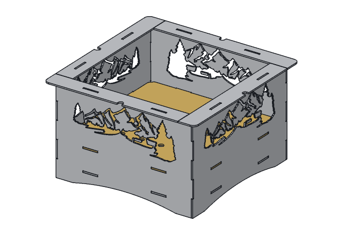 Floor grate (SP14M-02) highlighted in the assembled Mountain S'mores Pit, 14 in