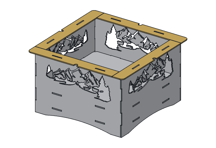Rim strip (SP14M-04) highlighted in the assembled Mountain S'mores Pit, 14 in