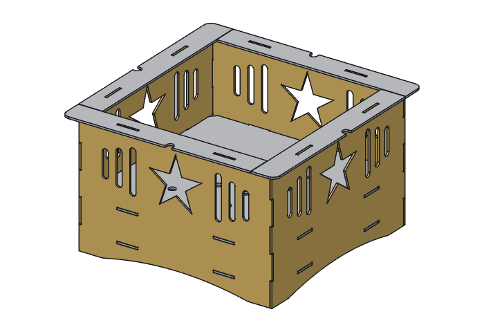 Side panel (SP14-01) highlighted in the assembled Lone Star S'mores Pit, 14 in