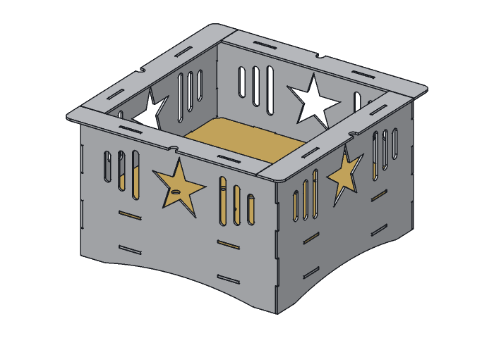 Floor grate (SP14-02) highlighted in the assembled Lone Star S'mores Pit, 14 in