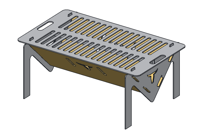Side plate (VG18L-02) highlighted in the assembled Longhorn V Grill, 18 in