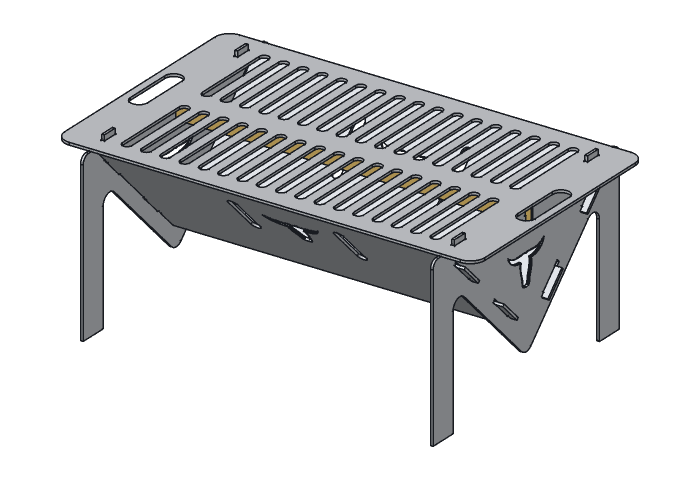 Center rib (VG18L-03) highlighted in the assembled Longhorn V Grill, 18 in