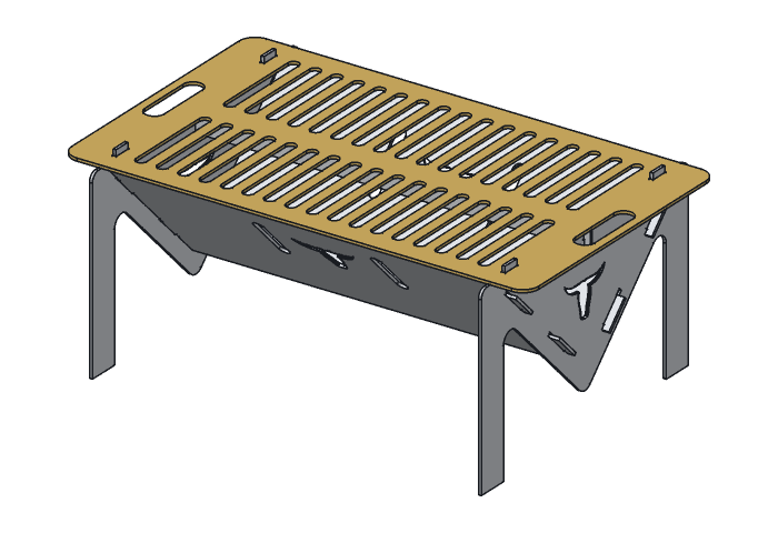 Grate (VG18L-04) highlighted in the assembled Longhorn V Grill, 18 in