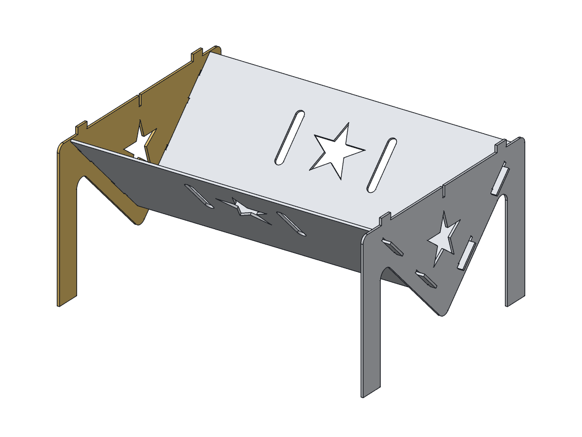 Lone Star V Grill, 18 in, assembly step 2