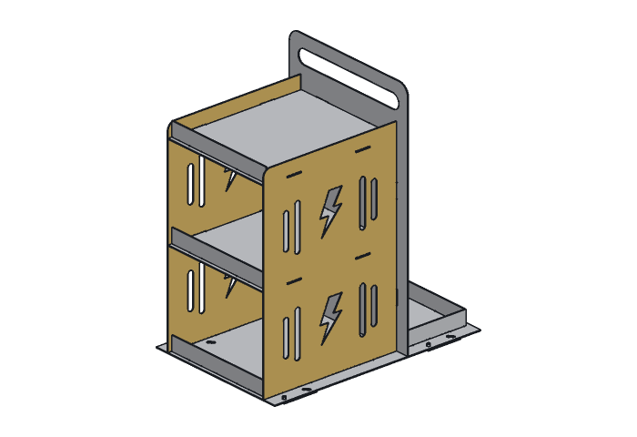 Side panel (WC30A-01) highlighted in the assembled Arc Weld Cart, 30 in