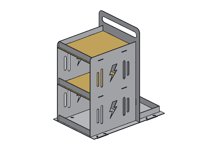Shelf (WC30A-03) highlighted in the assembled Arc Weld Cart, 30 in