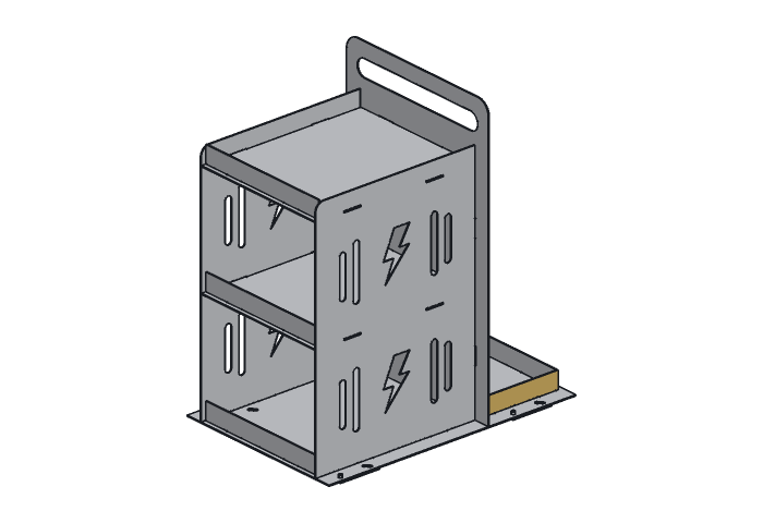Deck cheek (WC30A-06) highlighted in the assembled Arc Weld Cart, 30 in