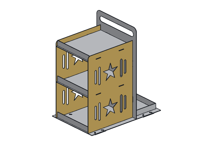 Side panel (WC30-01) highlighted in the assembled Lone Star Weld Cart, 30 in