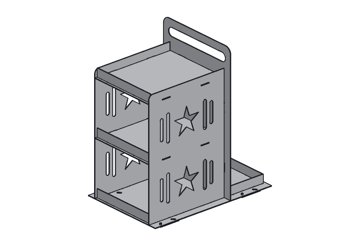 Caster pad (WC30-07) highlighted in the assembled Lone Star Weld Cart, 30 in